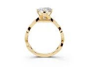 Heart-Shaped Twisted Infinity Engagement Ring Setting | Accented Strands | Yellow Gold