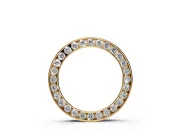 Round Lab-Grown Diamond Channel Set Open Circle Pendant Necklace | Smooth Rims | Yellow Gold