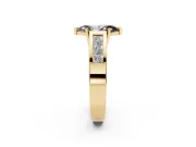 Marquise Channel-Set Engagement Ring Setting for a Black Center | Princess Side Stones | Yellow Gold