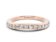Round Lab-Grown Diamond Pavé Curved Half Eternity Wedding Band | Flat Top | Rose Gold
