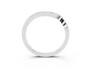Chevron V-Shaped Plain Contour Band Set in Platinum