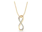Round Lab-Grown Diamond Pavé Infinity Pendant Necklace | Single Pavé Strand | Yellow Gold