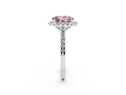 Oval Raised Halo Engagement Ring Setting for a Fancy Pink Lab-Grown Diamond | Sterling Silver