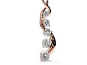 Round Lab-Grown Diamond Graduated Twist Pendant Necklace | Twisted Ribbon | Rose Gold