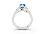 Cushion Cut Channel-Set Engagement Ring Setting for a Fancy Blue Lab-Grown Diamond | Platinum