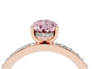 Pear-Shaped Hidden Halo Engagement Ring Setting for a Fancy Pink Lab-Grown Diamond | Rose Gold