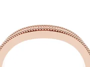 Round Lab-Grown Diamond Milgrain Contour Wedding Band | Beaded Rails | Rose Gold