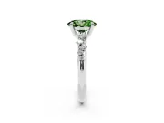 Oval Graduated Accent Engagement Ring Setting for a Fancy Green Lab-Grown Diamond | Platinum