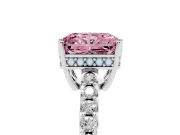 Radiant Cut Engagement Ring Setting for a Fancy Pink Lab-Grown Diamond | Sterling Silver - Design NV-24649