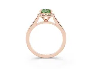 Pear-Shaped Halo Engagement Ring Setting for a Fancy Green Lab-Grown Diamond | Plain Polished Band | Rose Gold