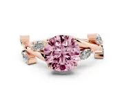 Round Twisted Vine Engagement Ring Setting for a Fancy Pink Lab-Grown Diamond | Rose Gold