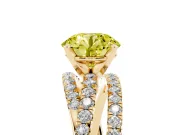 Round Twisted Pavé Engagement Ring Setting for a Fancy Yellow Lab-Grown Diamond | Yellow Gold