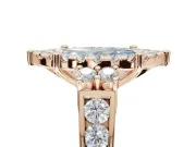 Marquise Halo Engagement Ring Setting for a Fancy Blue Lab-Grown Diamond | Side Clusters | Rose Gold