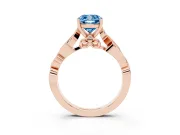 Cushion Cut Vine Engagement Ring Setting for a Fancy Blue Lab-Grown Diamond | Rose Gold