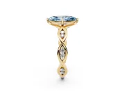 Marquise Twisted Infinity Engagement Ring Setting for a Fancy Blue Lab-Grown Diamond | Yellow Gold