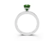Radiant Cut Baguette Engagement Ring Setting for a Fancy Green Lab-Grown Diamond | Channel Set | Sterling Silver