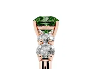 Cushion Cut Five Stone Engagement Ring Setting for a Fancy Green Lab-Grown Diamond | Prong Set Side Stones | Rose Gold