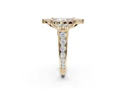 Marquise Halo Engagement Ring Setting for a Fancy Pink Lab-Grown Diamond | Graduated Channel Band | Yellow Gold