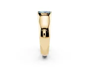Radiant Cut Half Bezel Solitaire Engagement Ring Setting for a Fancy Blue Lab-Grown Diamond | Wide Band | Yellow Gold