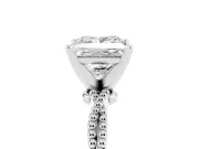 Princess Cut Diamond Solitaire Ring Set in Platinum with Twisted Band and Bead Prong Setting