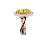 Round Twist Halo Engagement Ring Setting for a Fancy Yellow Lab-Grown Diamond | Rose Gold
