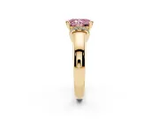 Radiant Cut Pavé Collar Engagement Ring Setting for a Fancy Pink Lab-Grown Diamond | Yellow Gold
