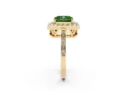 Radiant Cut Halo Engagement Ring Setting for a Fancy Green Lab-Grown Diamond | Polished Halo Rim | Yellow Gold
