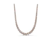 Round Lab-Grown Diamond Graduated Bezel Tennis Necklace | Close-Set Bezels | Rose Gold
