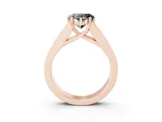 Heart-Shaped Channel-Set Engagement Ring Setting for a Black Center | Wide Band | Rose Gold