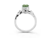 Oval Twisted Bypass Engagement Ring Setting for a Fancy Green Lab-Grown Diamond | Sterling Silver