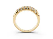 Round Diamond Dome Band Set in Yellow gold with Channel Setting