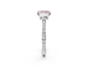 Radiant Cut Pavé Engagement Ring Setting for a Fancy Pink Lab-Grown Diamond | Sterling Silver - Design NV-24928