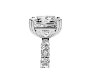 Princess Cut Diamond Brilliant Solitaire Set in Silver with Pavé Band and Claw Prong Setting