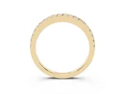 Round Lab-Grown Diamond Pavé Half Eternity Wedding Band | U-Prong Setting | Yellow Gold