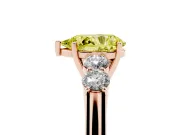 Pear-Shaped 5 Stone Engagement Ring Setting for a Fancy Yellow Lab-Grown Diamond | Rose Gold