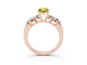 Radiant Cut Five Stone Engagement Ring Setting for a Fancy Yellow Lab-Grown Diamond | Prong Set Side Stones | Rose Gold