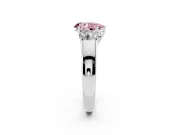 Pear-Shaped 3 Stone Engagement Ring Setting for a Fancy Pink Lab-Grown Diamond | Platinum