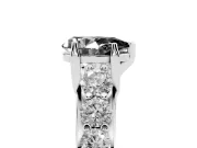 Pear-Shaped Graduated Engagement Ring Setting for a Black Center | Platinum