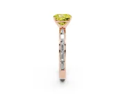 Radiant Cut Channel Set Engagement Ring Setting for a Fancy Yellow Lab-Grown Diamond | Rose Gold