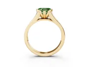 Heart-Shaped Half Bezel Engagement Ring Setting for a Fancy Green Lab-Grown Diamond | Yellow Gold