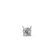 Round Lab-Grown Diamond Solitaire Pendant Necklace | Basket Setting | Sterling Silver