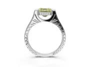 Asscher Cut Engagement Ring Setting for a Fancy Yellow Lab-Grown Diamond | Sterling Silver - Design NV-24586
