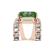 Emerald Cut Split Shank Pavé Engagement Ring Setting for a Fancy Green Lab-Grown Diamond | Rose Gold
