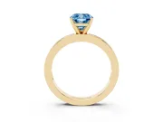 Cushion Cut Channel Set Engagement Ring Setting for a Fancy Blue Lab-Grown Diamond | Yellow Gold