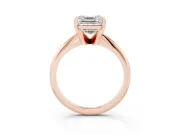 Asscher Cut Plain Knife-Edge Solitaire Engagement Ring Setting | Claw Prongs | Rose Gold