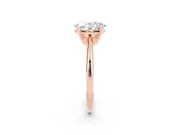 Oval Cut Diamond Solitaire Ring Set in Rose gold with Prong Setting on a Plain Round Band
