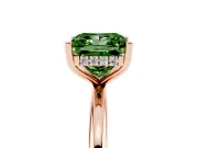 Fancy Green Princess Cut Diamond Solitaire Engagement Ring Set in Rose gold with Prong Setting and Polished Band