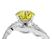 Round Bypass Engagement Ring Setting for a Fancy Yellow Lab-Grown Diamond | Sterling Silver