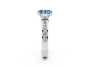 Oval Channel Engagement Ring Setting for a Fancy Blue Lab-Grown Diamond | Sterling Silver - Design NV-24671