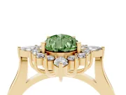 Pear-Shaped Engagement Ring Setting for a Fancy Green Lab-Grown Diamond | Yellow Gold - Design NV-24790